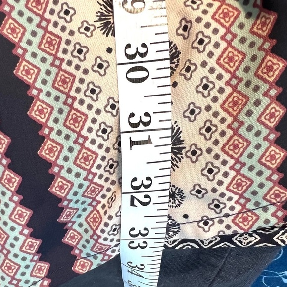 Peppermint USA Boho Bell Sleeve Mini Dress, Geometric Print Fall Beauty, Size S - Picture 11 of 12